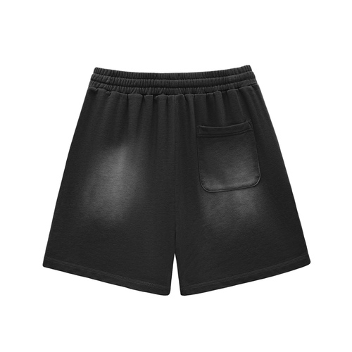 Sun Fade Raw Edge Cotton Shorts